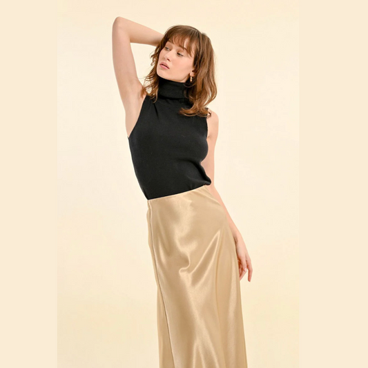 Liquid Gold Satin Skirt