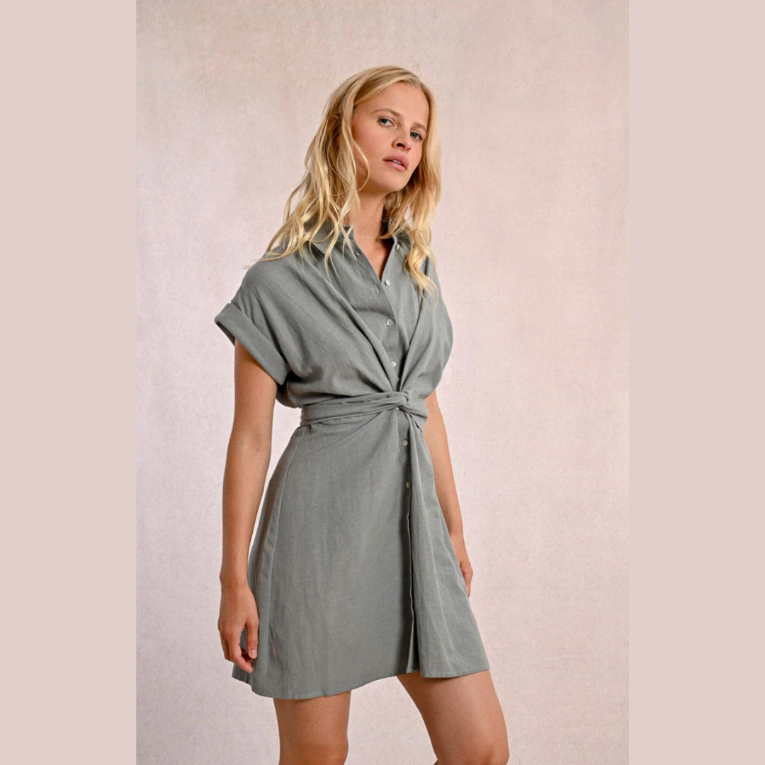 Tie Back Shirt Dress
