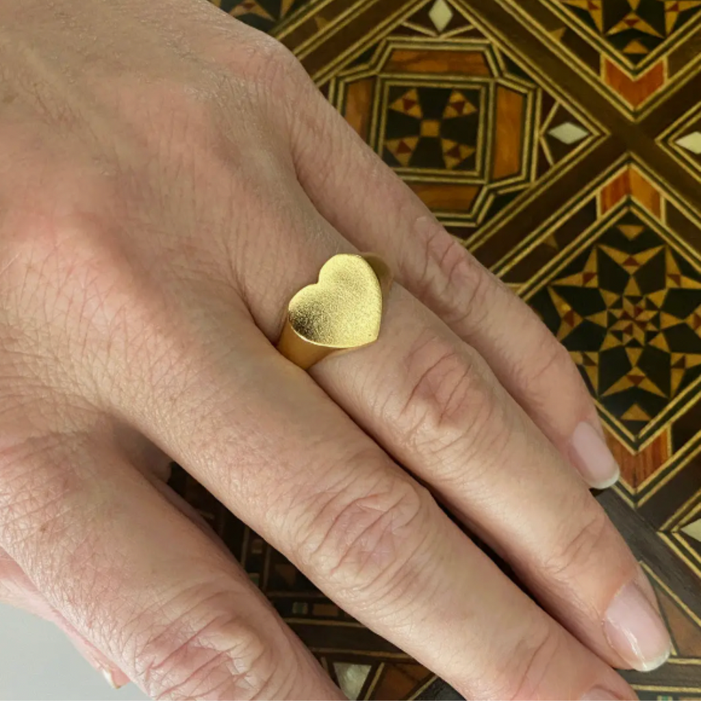 Gold or Silver Heart Adjustable Ring