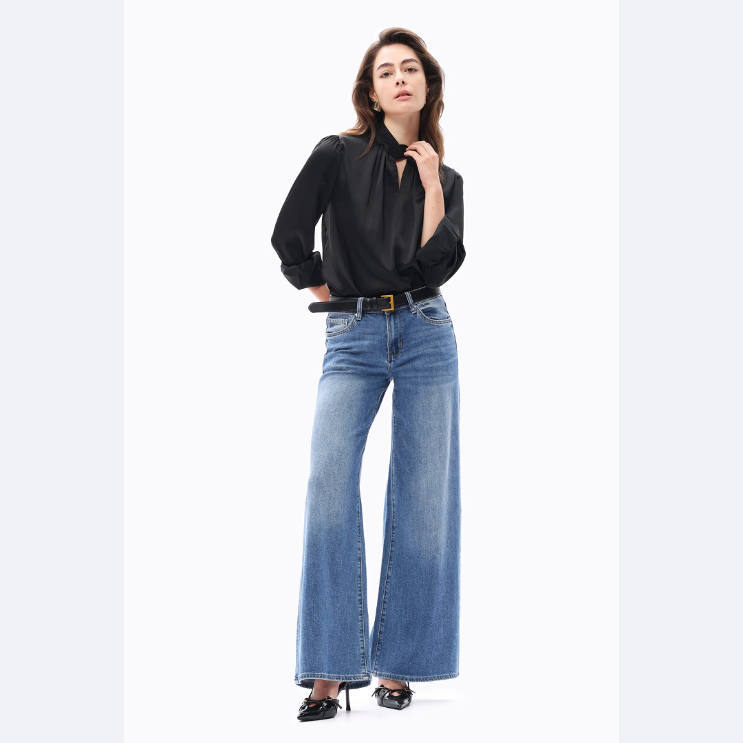 Mindy Mid Rise Wide Leg Jeans