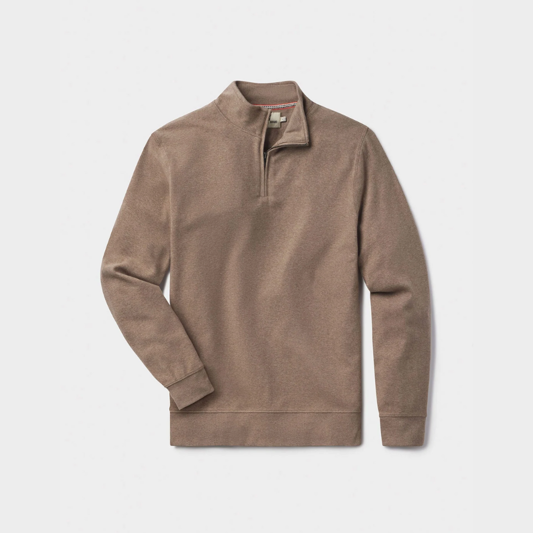 Puremeso Weekend Quarter Zip in Taupe