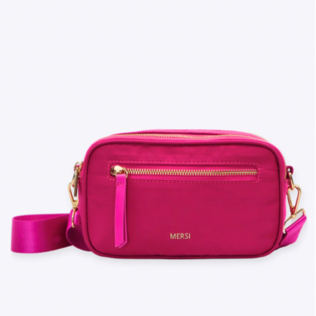 Bubblegum Pink Nylon Crossbody