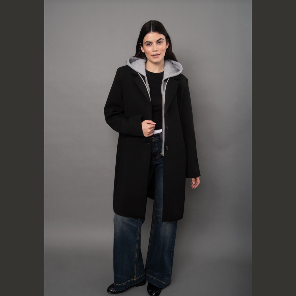 Despina Long Coat with Removeable Hood
