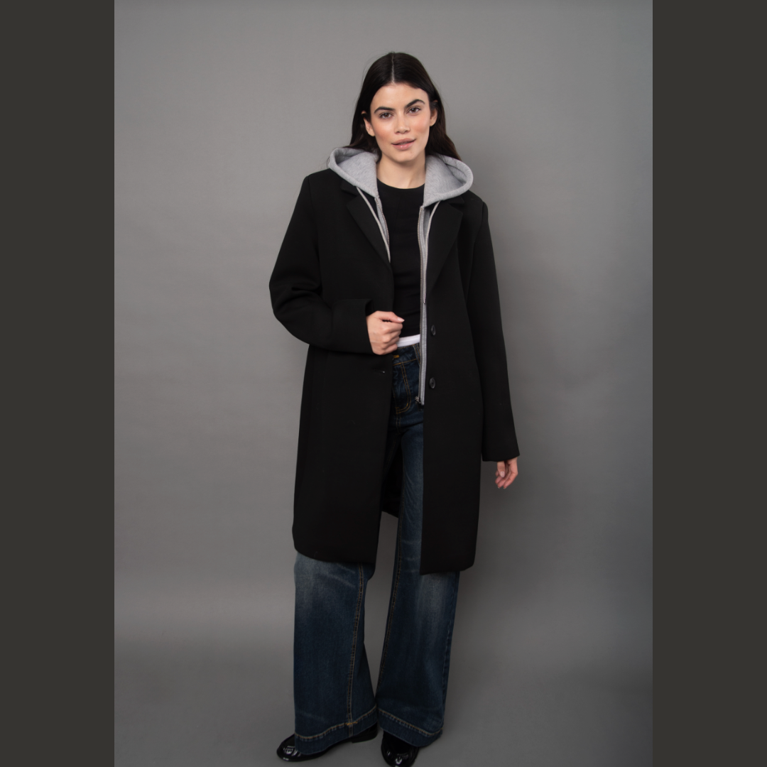 Despina Long Coat with Removeable Hood