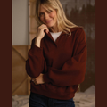 Normal Fleece Buttoned Popover in Spiced Brandy