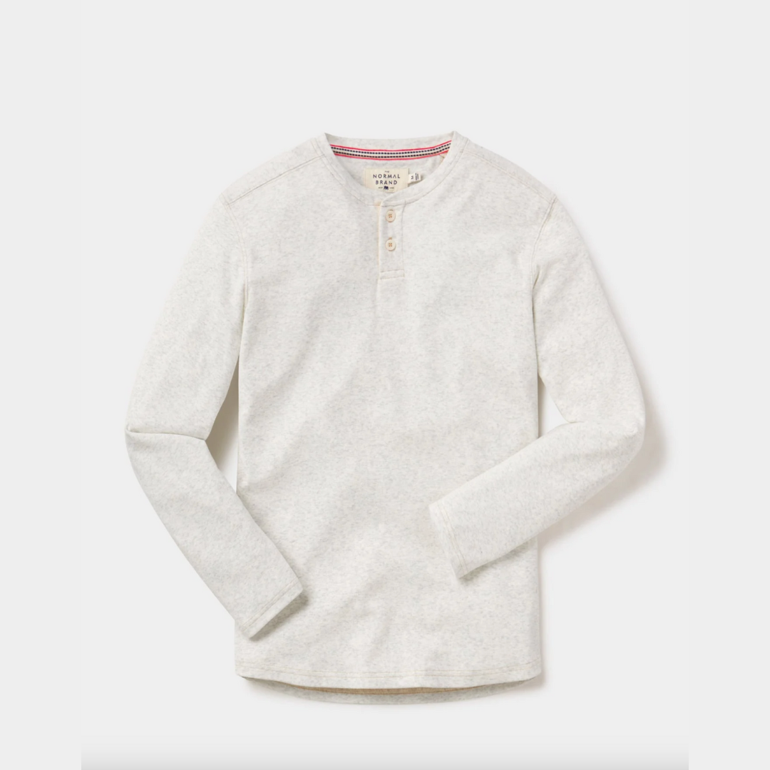 Men's Puremeso Two Button Henley in Stone