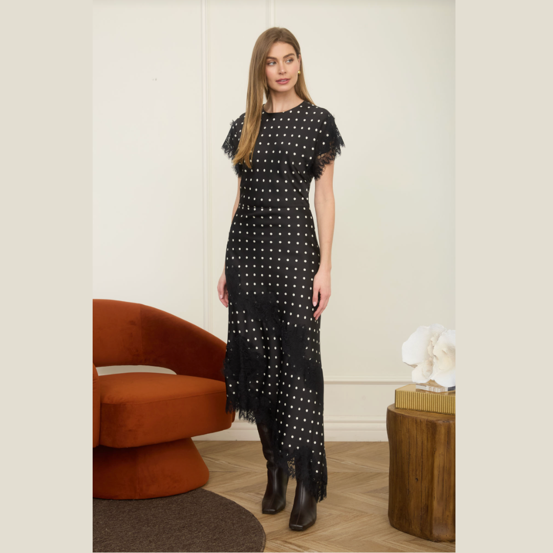 Asymmetrical Dress with Lace Detail