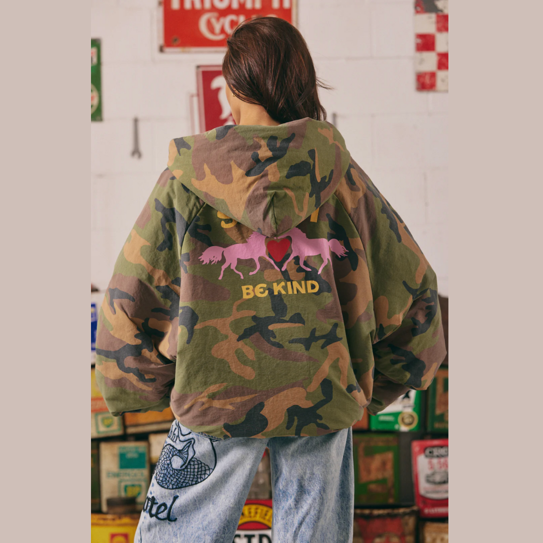 The (Camo) Be Kind Bomber Jacket