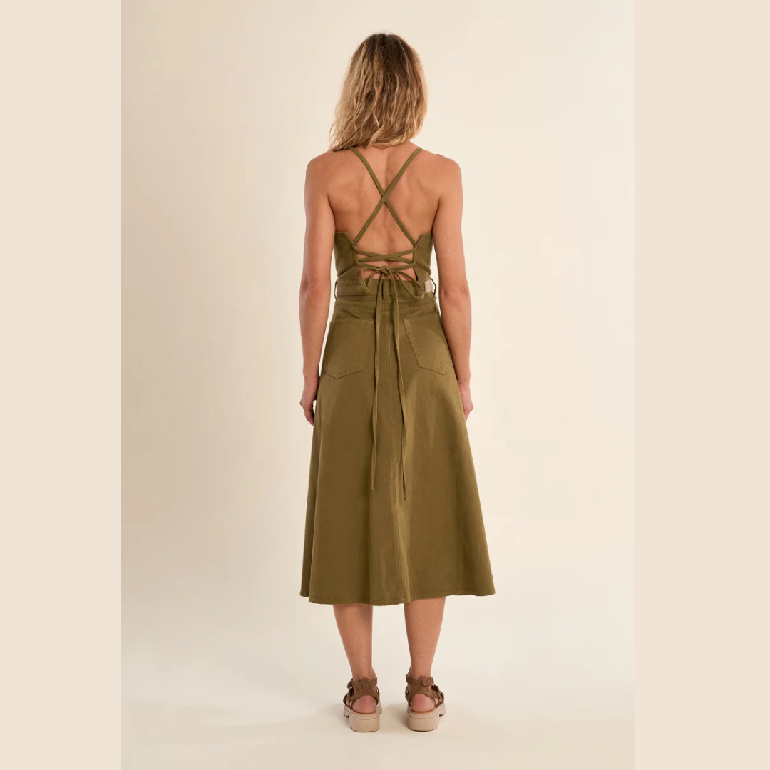 denim khaki dress MONTANA DENIM SHIRTDRESS - KHAKI