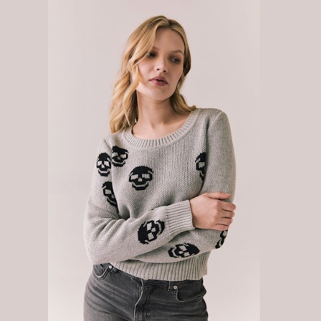 Tossed Skulls Sweater Crew