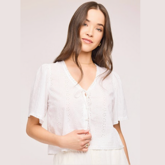 Jessa Eyelet Top