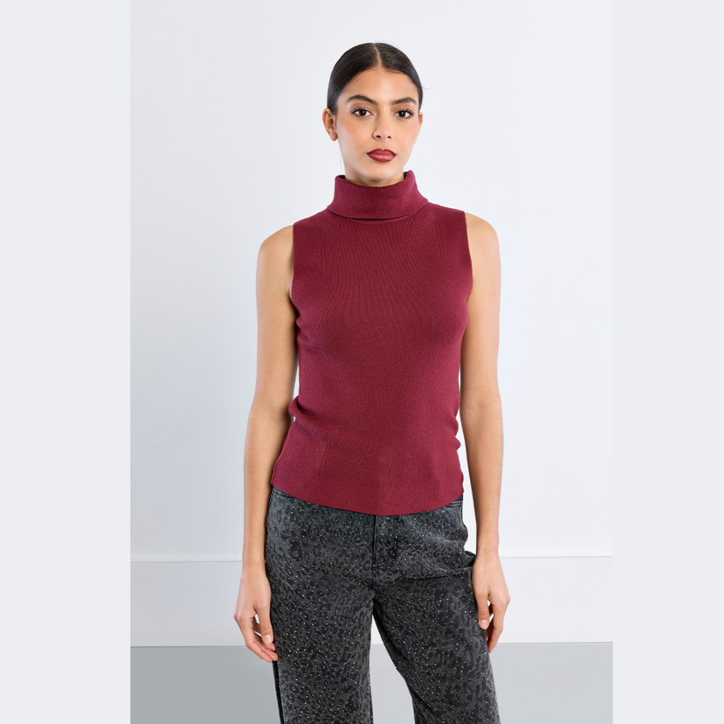 Fan Favorite Sleeveless Turtleneck
