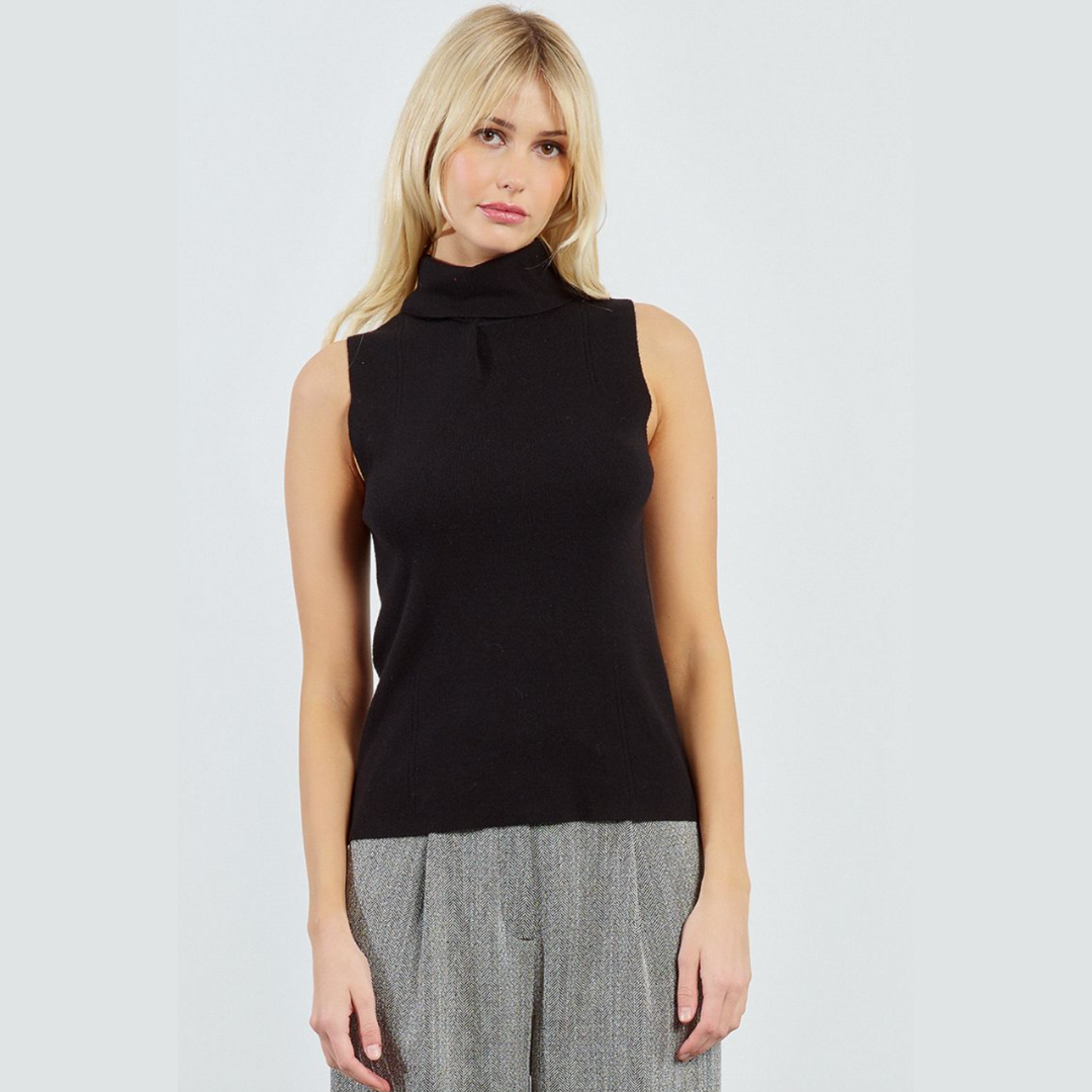 Saturday Nights Sleeveless Turtle Neck