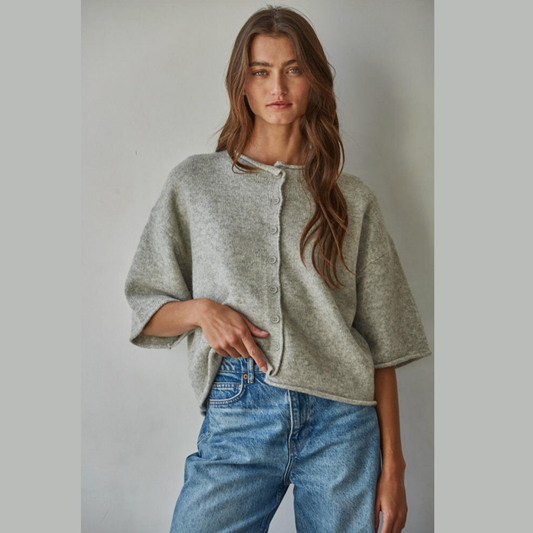 Kelsey Solid Quarter Sleeve Cardigan
