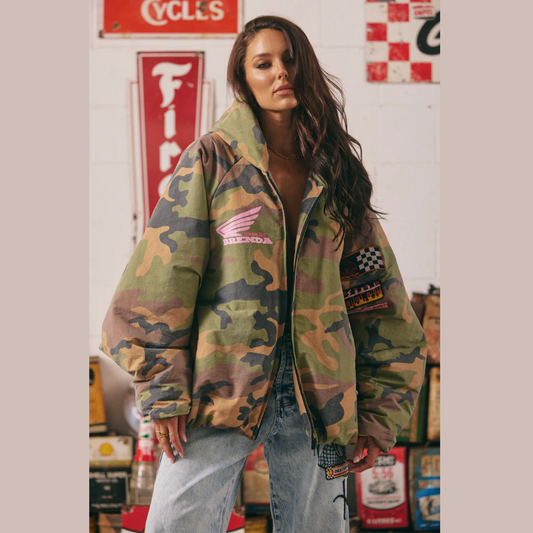 The (Camo) Be Kind Bomber Jacket