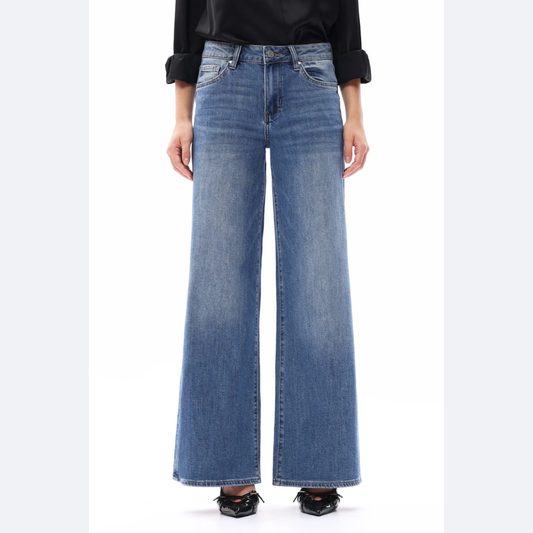 Mindy Mid Rise Wide Leg Jeans