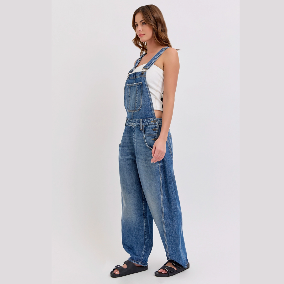 Mid-Waisted Subtle Barrel Overall