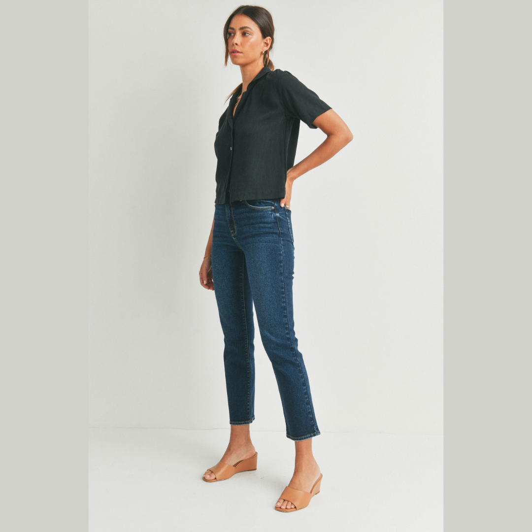 The Caitlin - Dark High Rise Straight