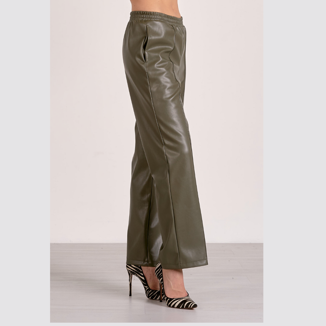 Vegan Leather Wide Leg