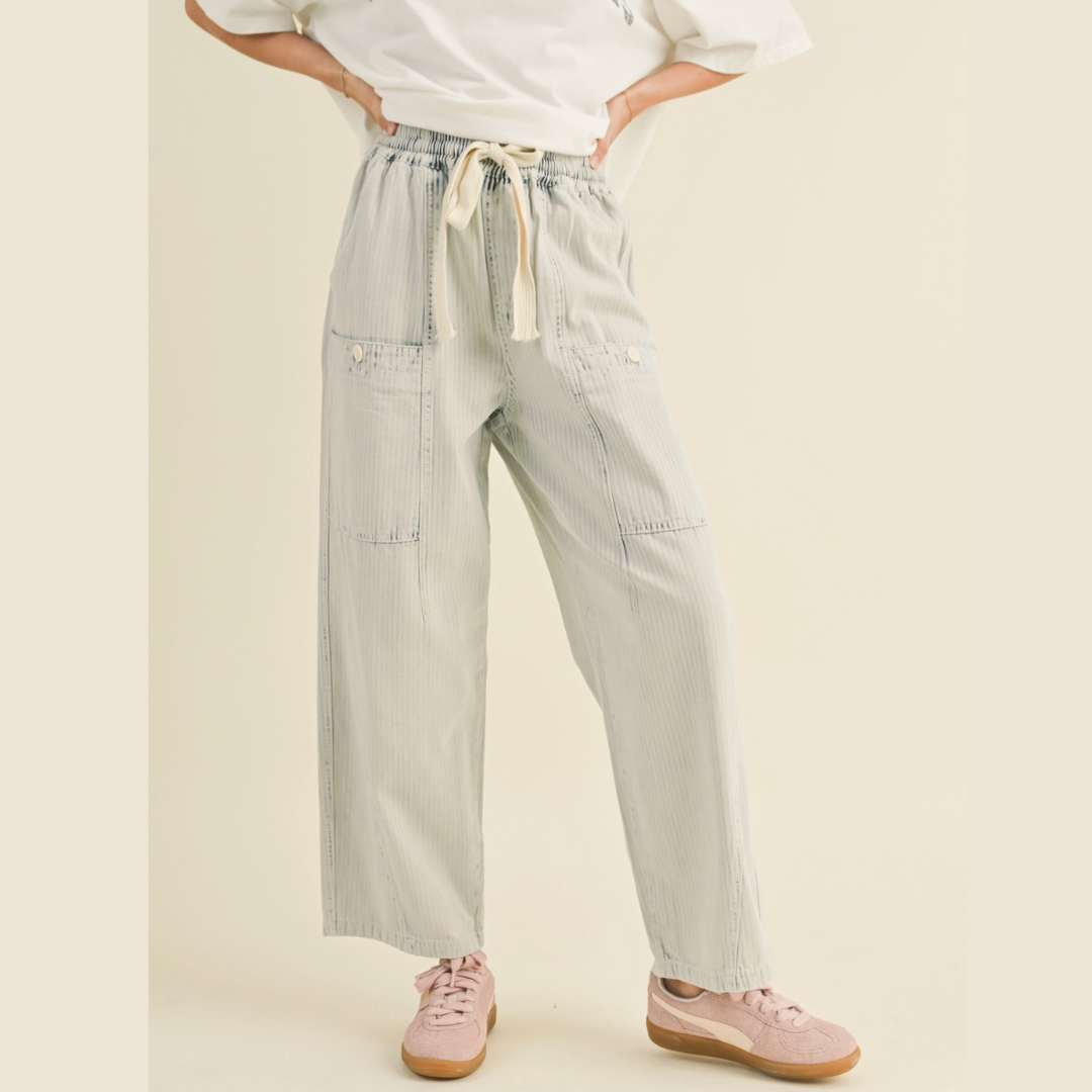 Barrel Striped Washed Pants