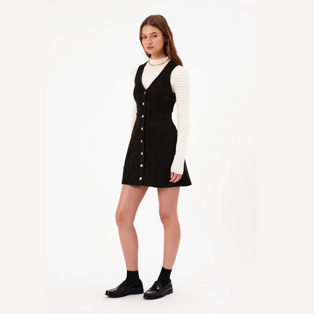 The Dallas Elm Brown Corduroy Dress