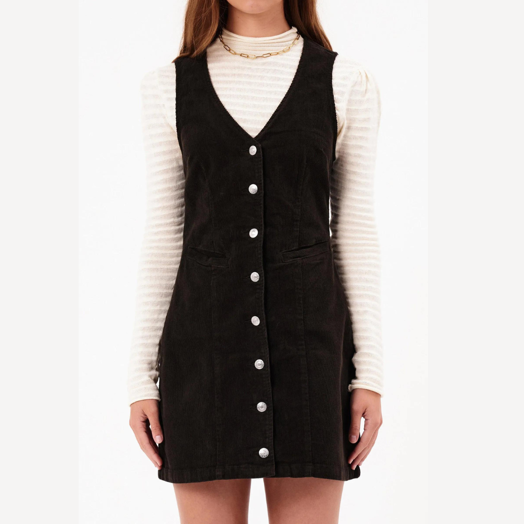 The Dallas Elm Brown Corduroy Dress