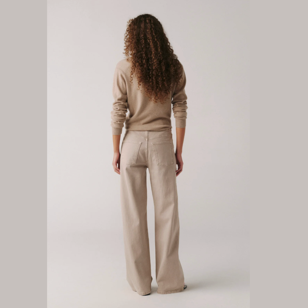 The Big Easy [Optic White & Sand Dollar] Pull on Wide Leg
