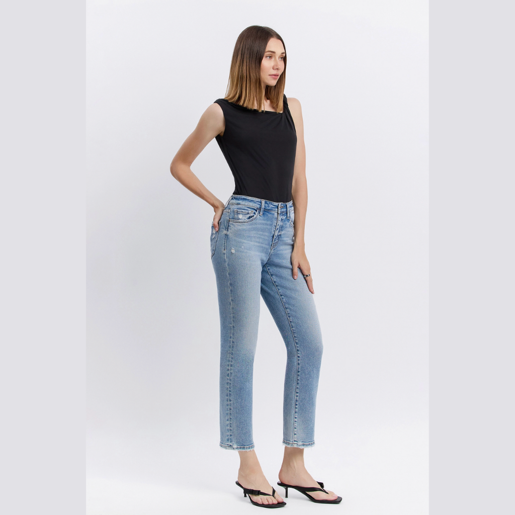 The Reg High Rise Straight Denim (28")