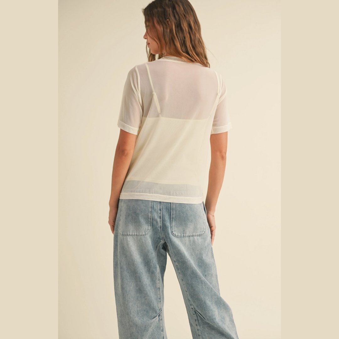The Pearl Short Sleeve Sheer Top