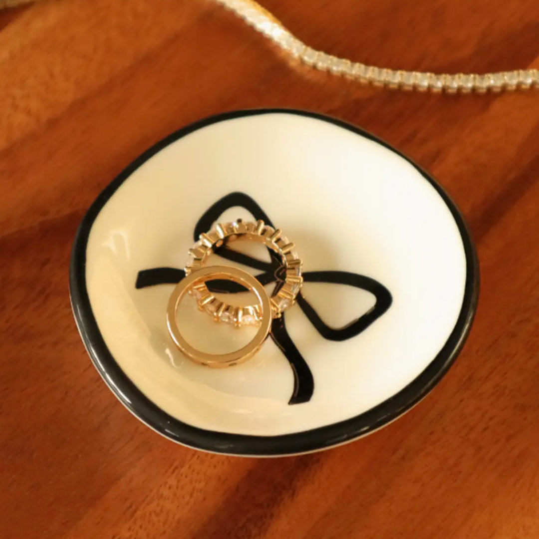 Black Bow Ring Dish