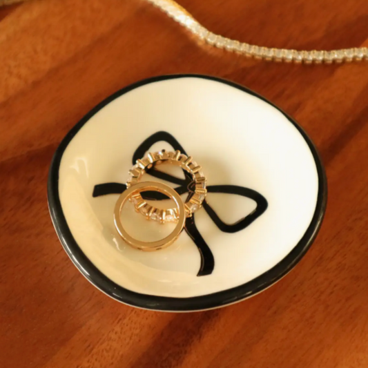 Black Bow Ring Dish