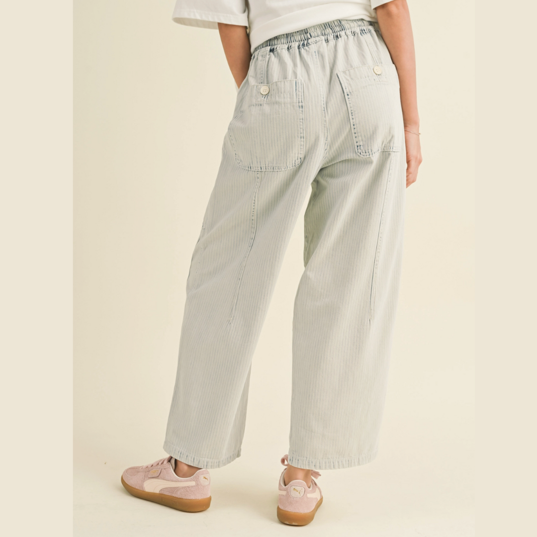 Barrel Striped Washed Pants