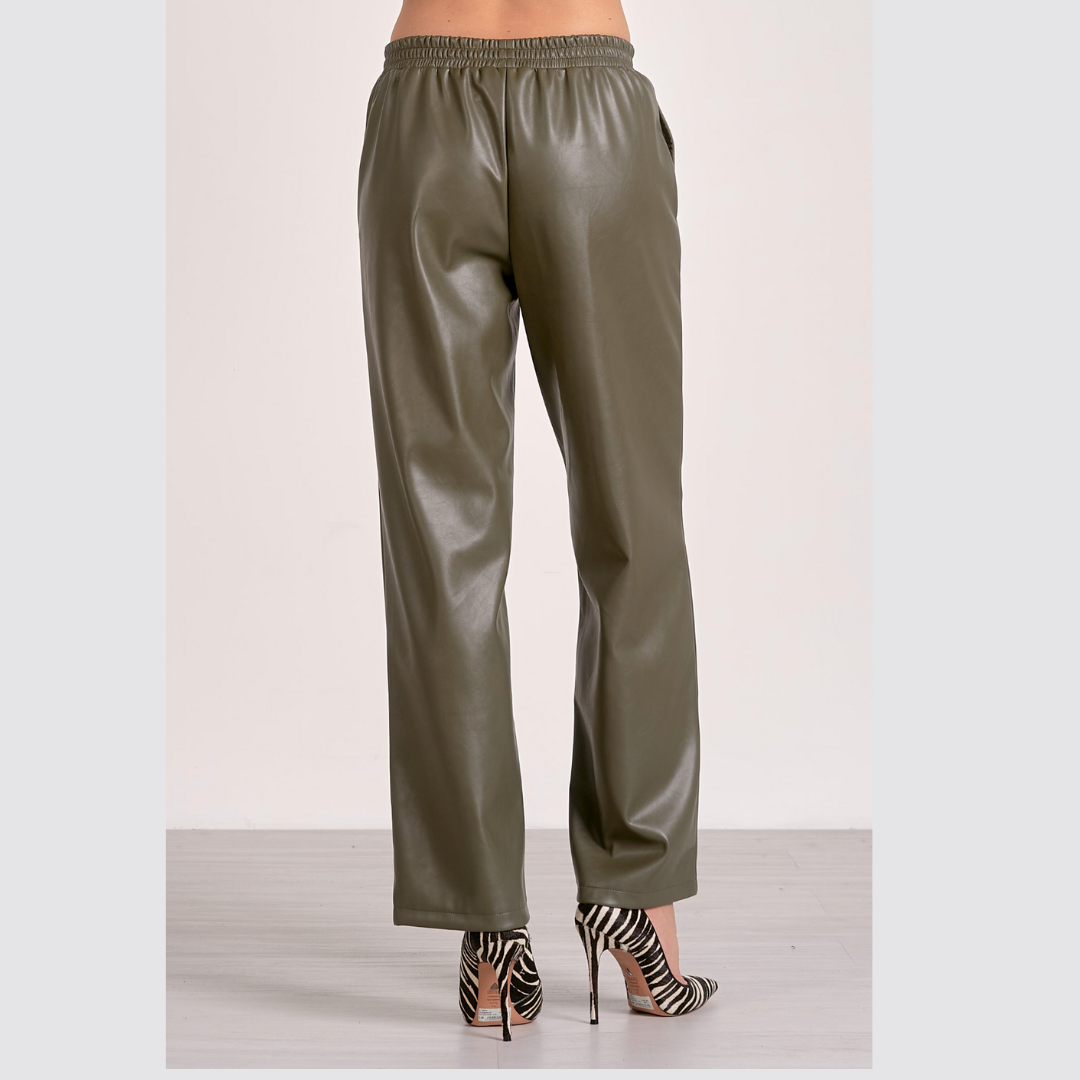 Vegan Leather Wide Leg