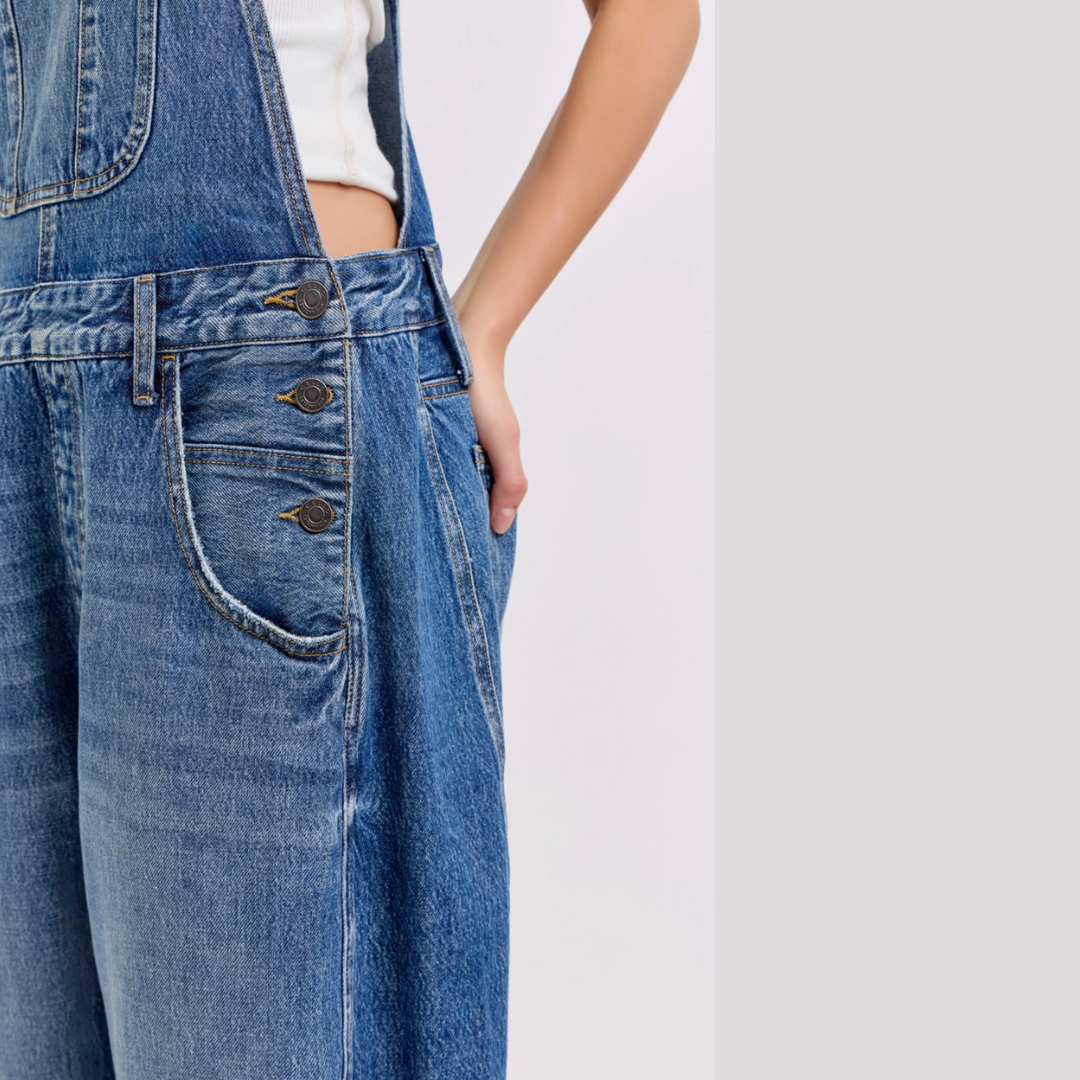 Mid-Waisted Subtle Barrel Overall