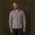 Brushed Textured Knit Quarterzip in Graphite