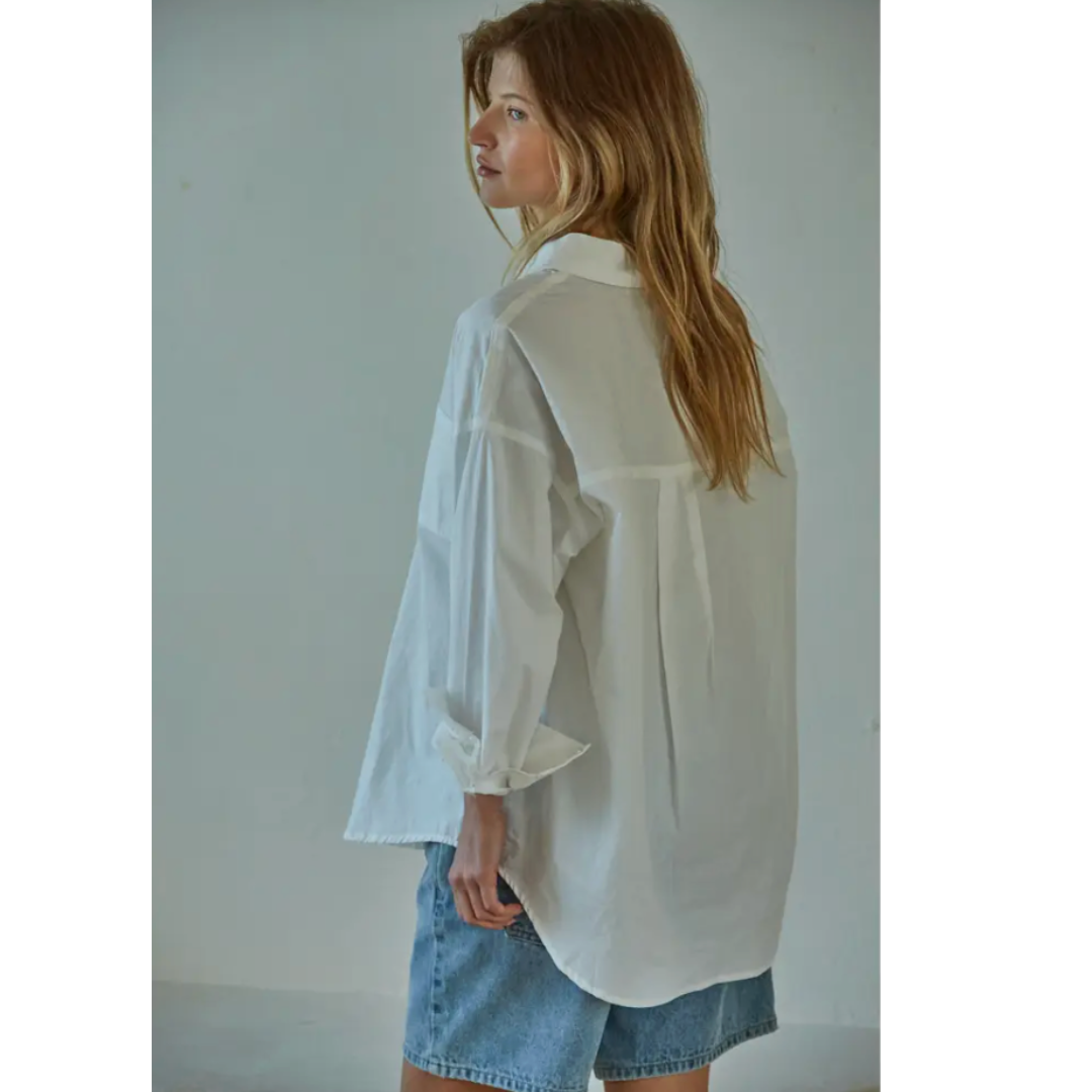 100% Cotton Button Down Collar Shirt Top