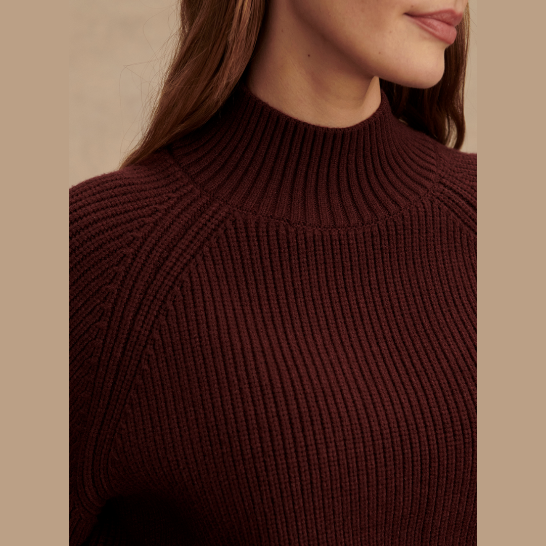 Martina High Neck Rib Knit
