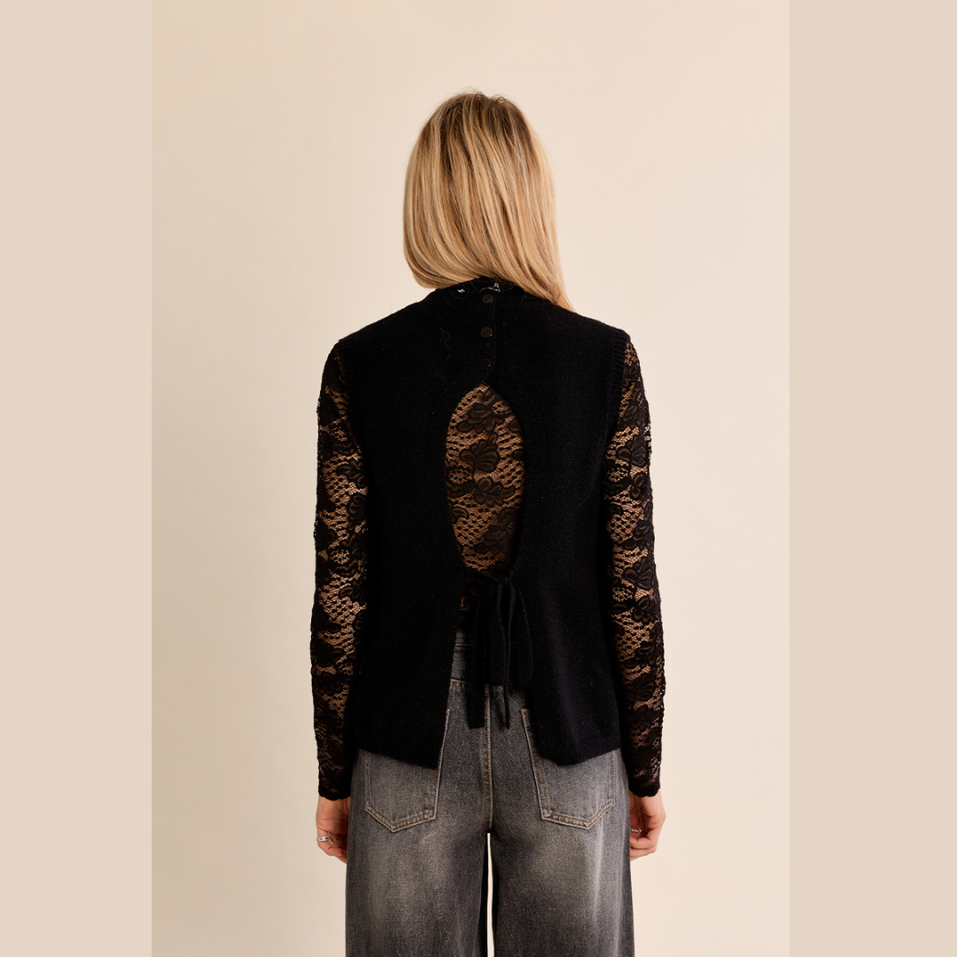Open Back Sleeveless Sweater