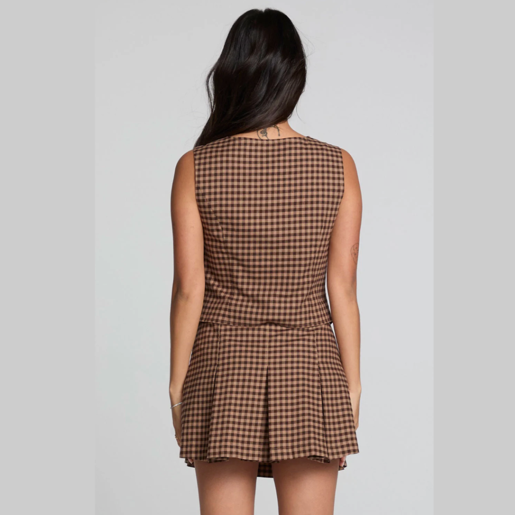 Pea Choco Check Waistcoat