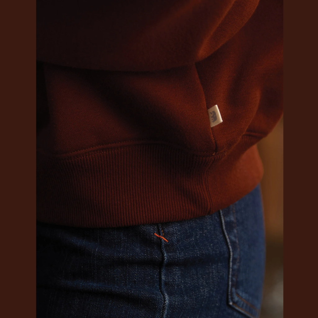 Normal Fleece Buttoned Popover in Spiced Brandy