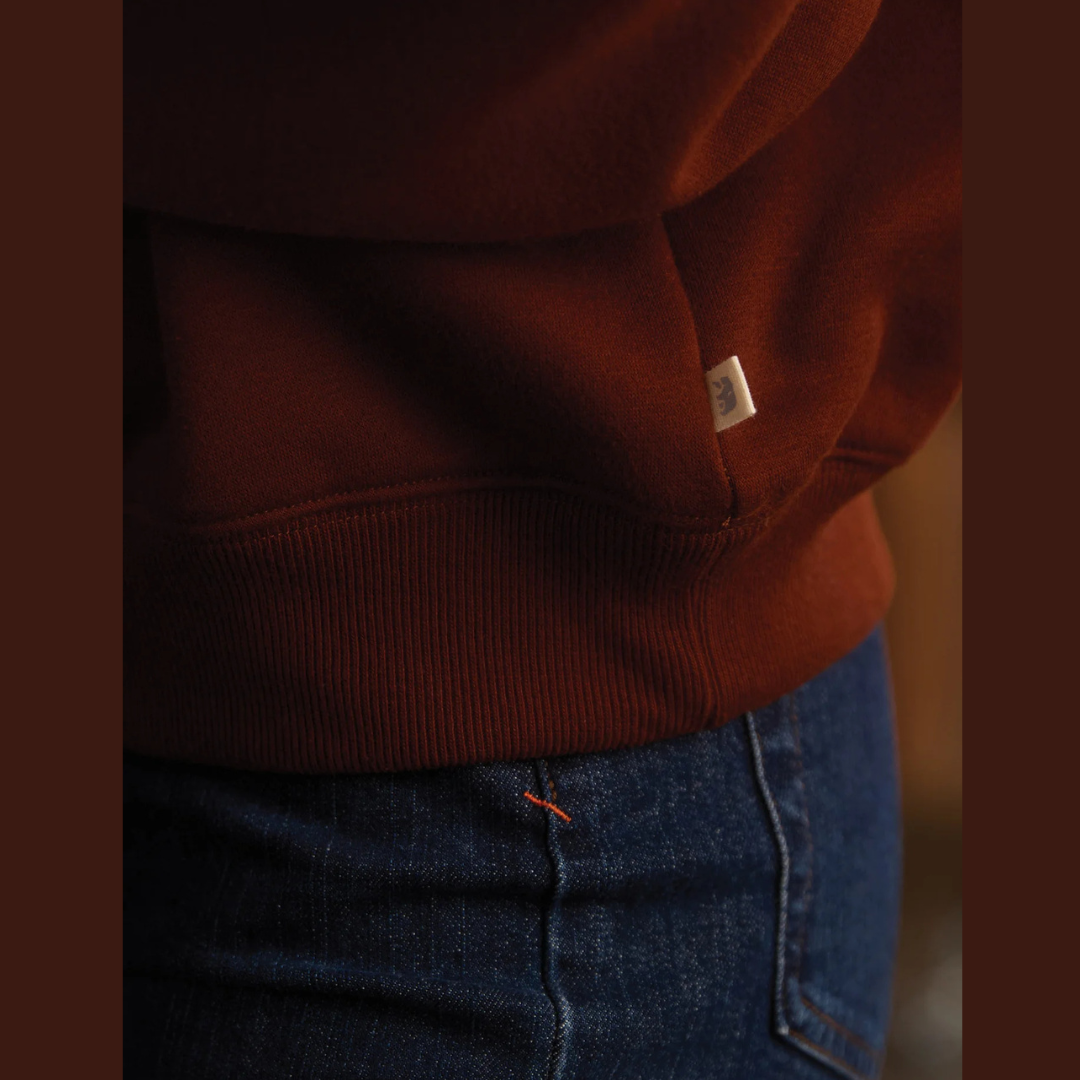 Normal Fleece Buttoned Popover in Spiced Brandy