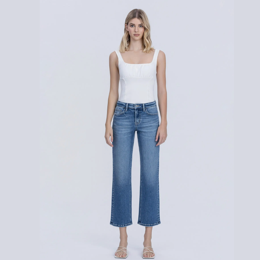 The Melissa - Mid Rise Ankle Straight Denim