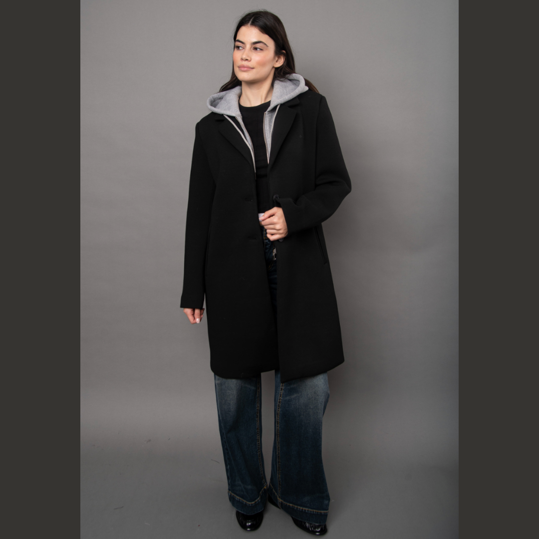 Despina Long Coat with Removeable Hood