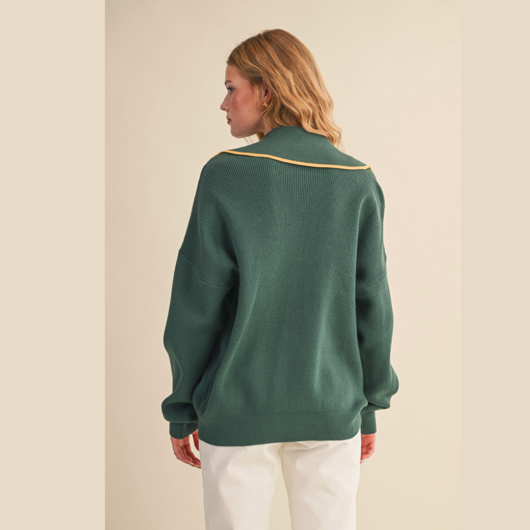 The Prep Ribbed Collard Pullover
