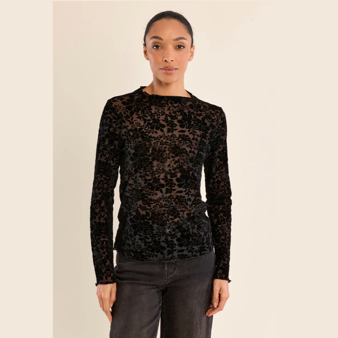 Velvet Floral Long Sleeve
