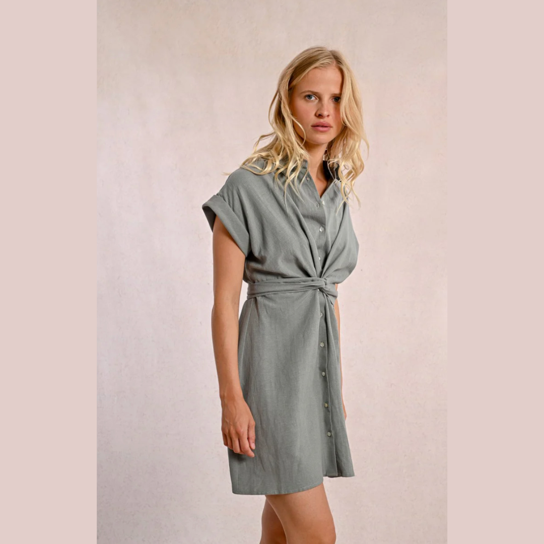 Tie Back Shirt Dress