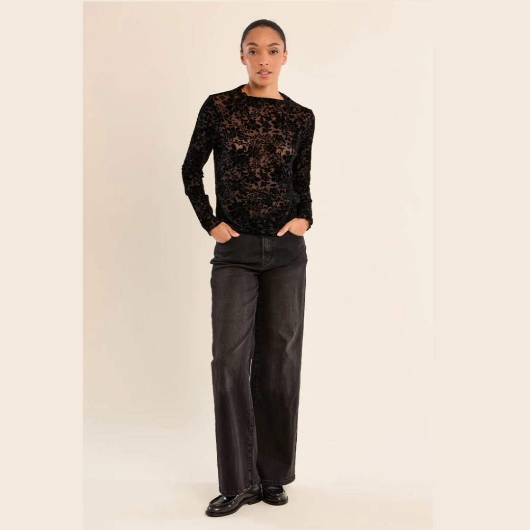 Velvet Floral Long Sleeve