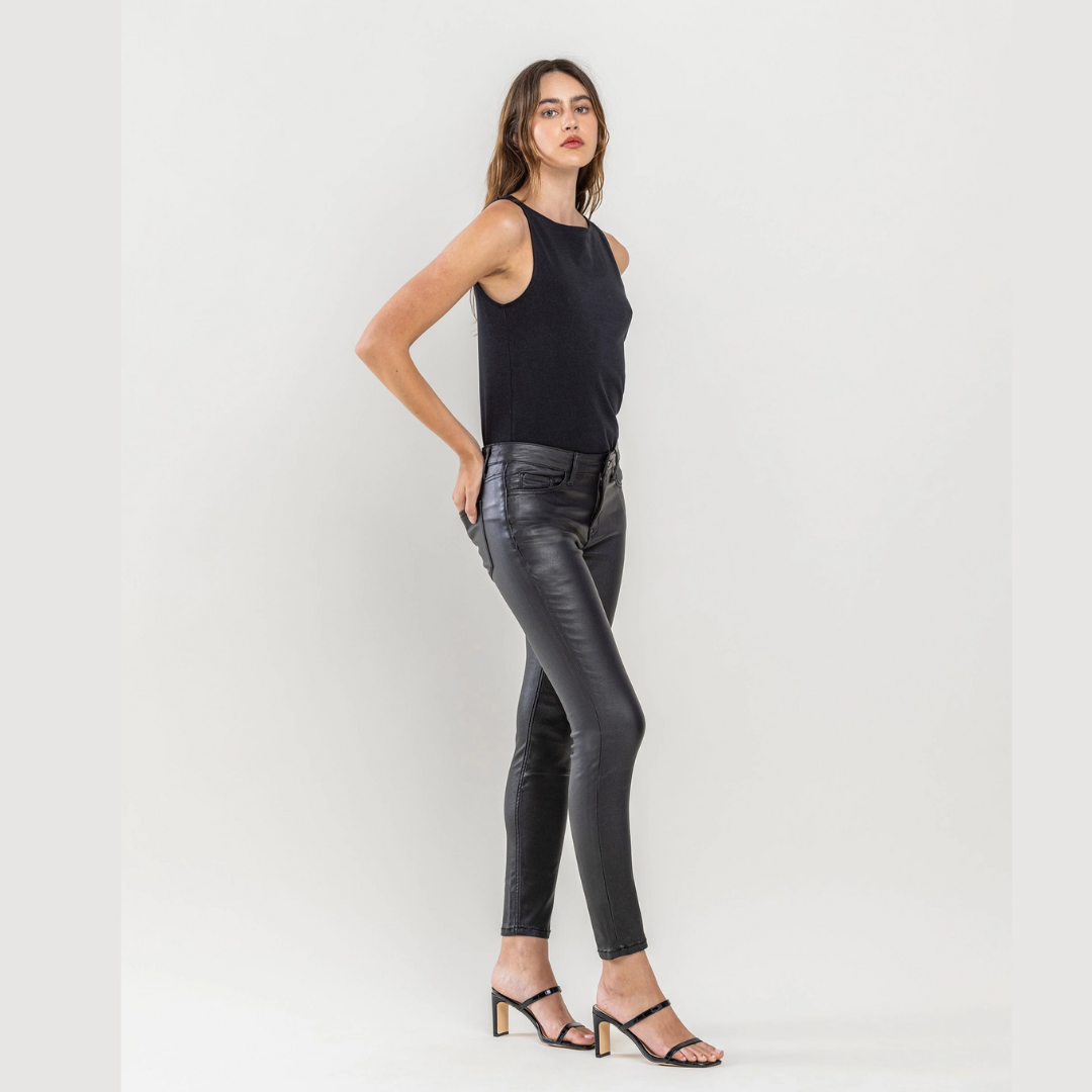 The Amber Mid Rise Coated Skinny