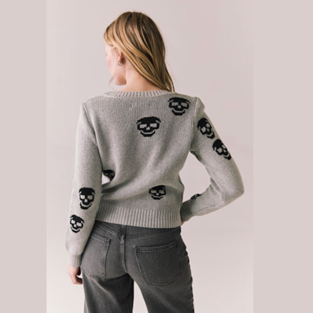 Tossed Skulls Sweater Crew