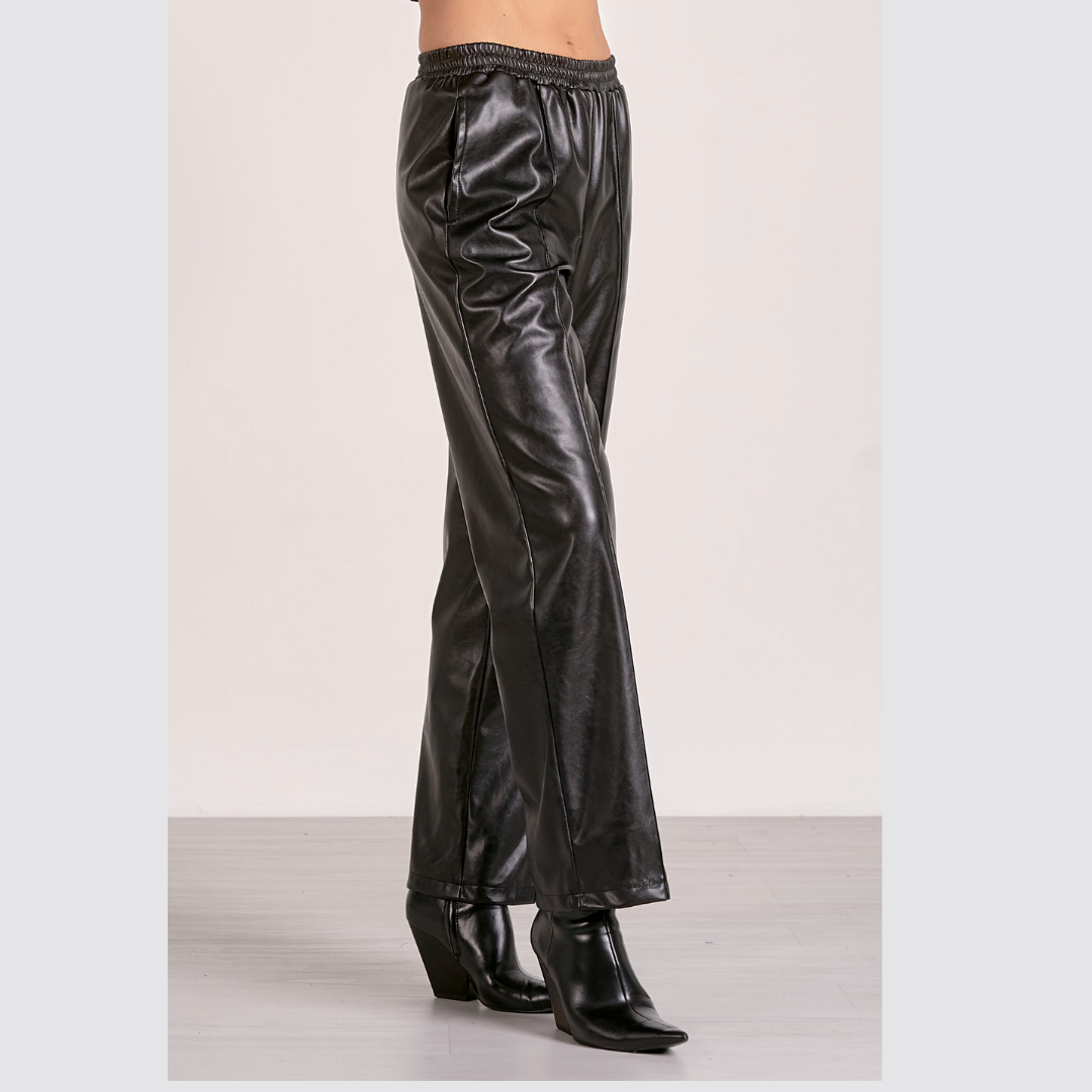 Vegan Leather Wide Leg
